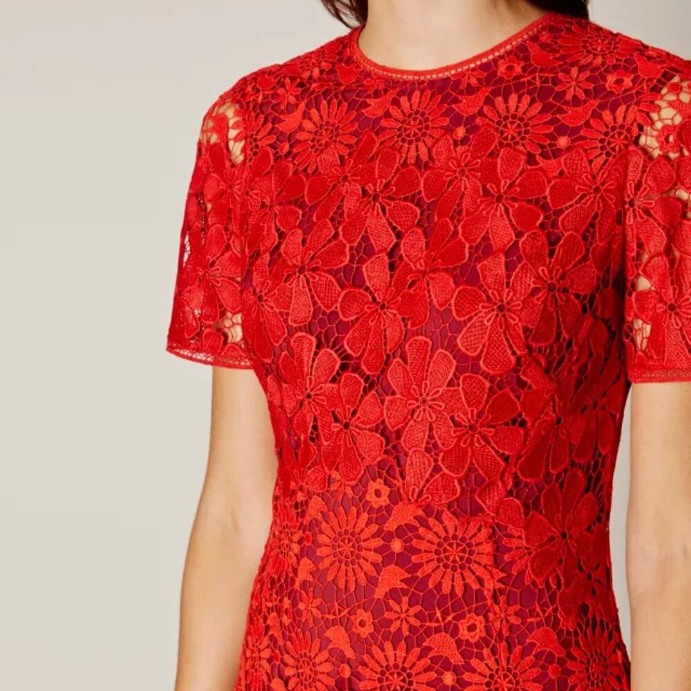 Karen Millen Blocked Lace Pencil Dress